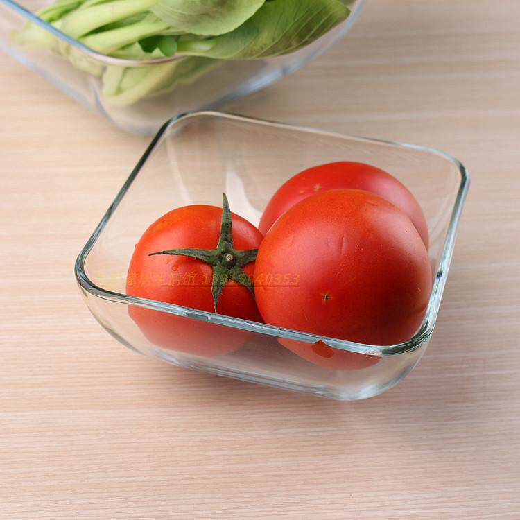 正方形钢化玻璃碗甜品碗水果沙拉碗西餐汤碗 面碗家用酸奶碗包邮