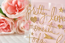 Judy hand-paved hot stamping material Handbook sticker UV golden onion powder sticker phrase Mark 5 options