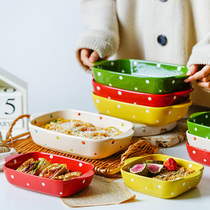 MAR in March|Baking pan cheese baked rice bowl rice plate double ears pasta plate ceramic plate oven special baking bowl