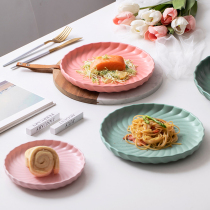 ezicok plate ceramic breakfast plate Japanese simple Western plate home Pasta Plate fish plate Western plate plate fish plate