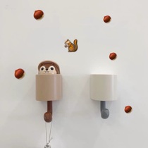 South Korea ins cute girl squirrel adhesive hook hanging weight when exposed squirrel head