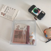 Korea ins transparent winding storage bag stationery stickers cosmetics small notes writing hand holding storage bag