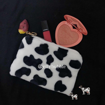 JELLY BUBBLE cute childlike plush cow coin purse coin headset storage bag