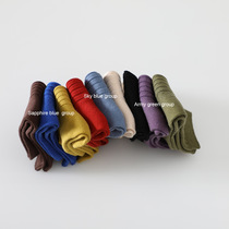 Three pairs set Korean autumn double needle solid color retro color basic men and women Socks Socks