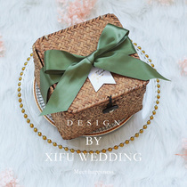 Gift box empty box birthday gift box packaging box ceremony sense high-grade souvenir rattan basket high-grade small gift box