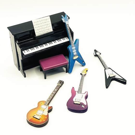 Mini mini furniture small piano play house toy guitar ornaments musical instrument model BJD doll scene accessories Mini mini furniture small piano play house toy guitar ornaments musical instrument model BJD doll scene accessories