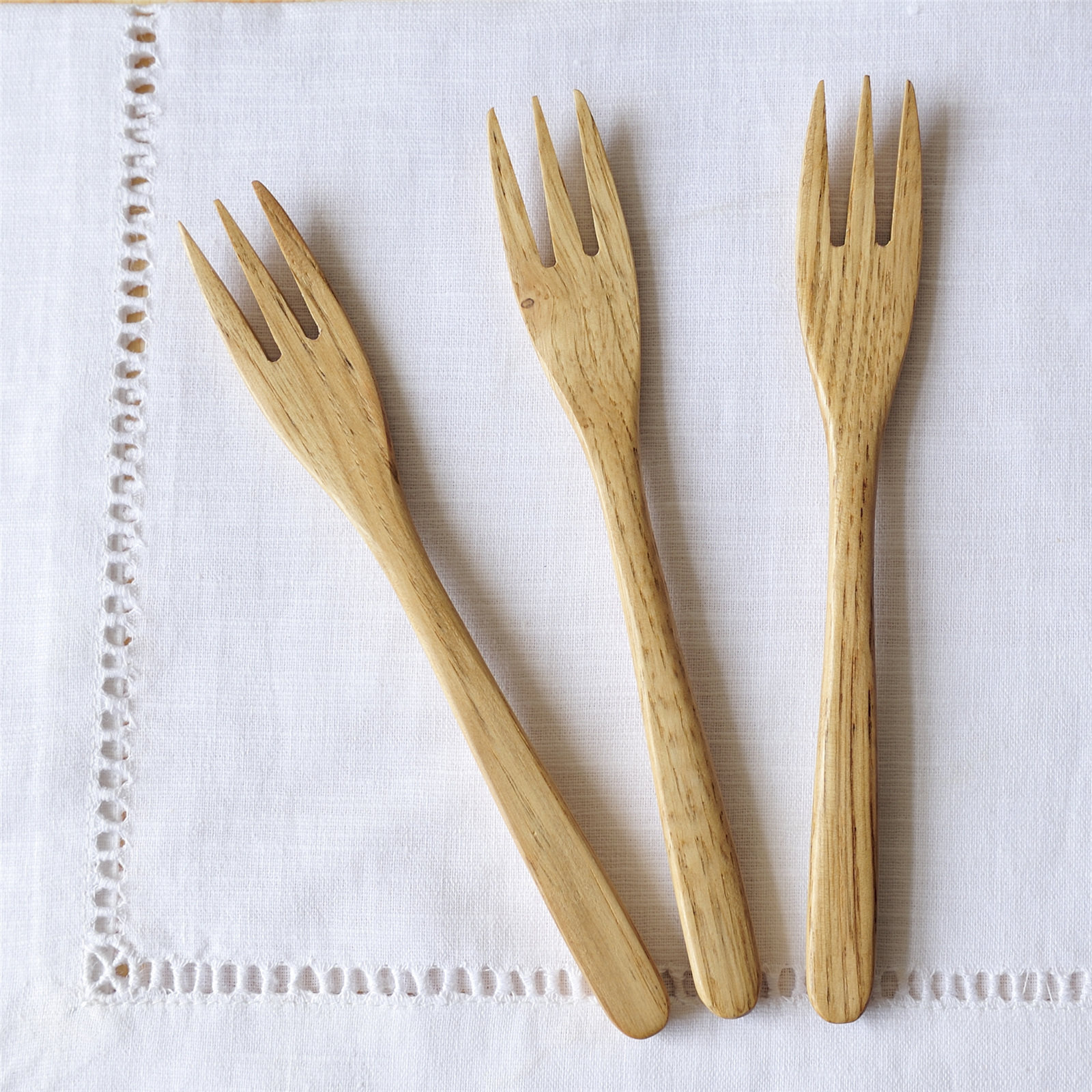 若素生活原木质创意西餐具意面木叉子环保日式水果签蛋糕甜品叉子