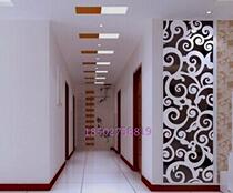 Customized paint tempered non-film desktop TV restaurant background wall back paint glass black background white flower Europe