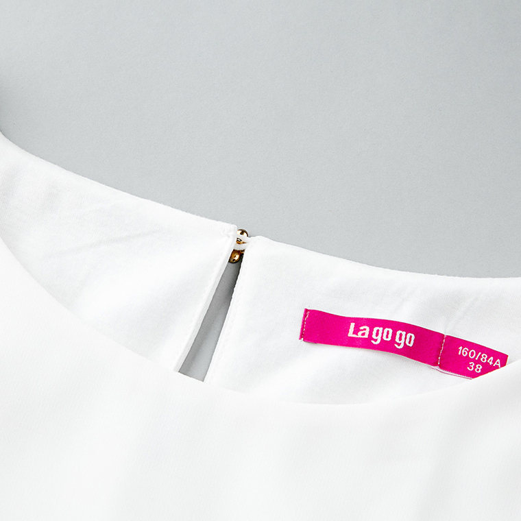 Lagogo/拉谷谷2015夏季印花个性袖口镶钻宽松百搭上衣EBA601J712