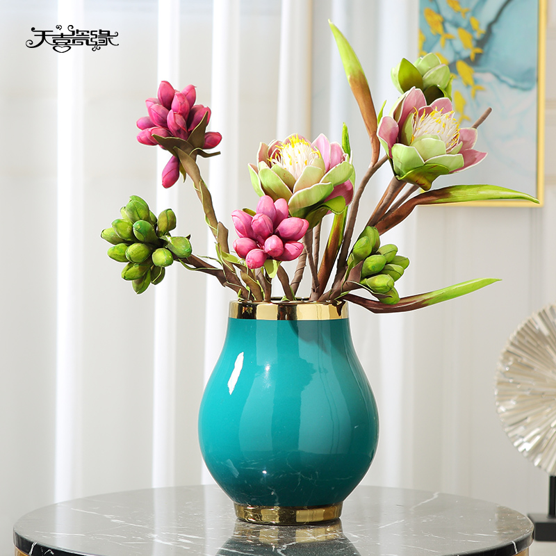 New Chinese style in modern decorative vase furnishing articles sitting room TV cabinet dry flower contracted storage tank ceramic household act the role ofing is tasted