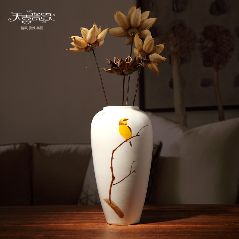 Modern new Chinese style ceramic vase is the sitting room of TV ark, wine porch desktop flower arranging household furnish furnishing articles