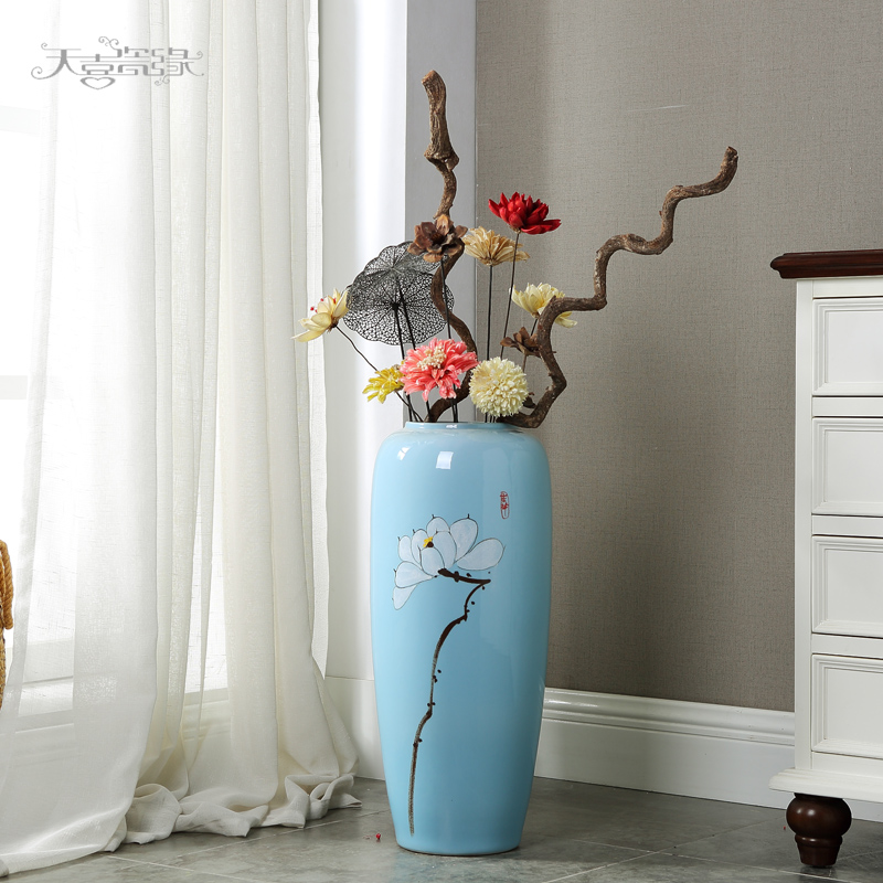 Jingdezhen ceramic vase of large modern creative living room home of dry flower arranging TV ark adornment furnishing articles