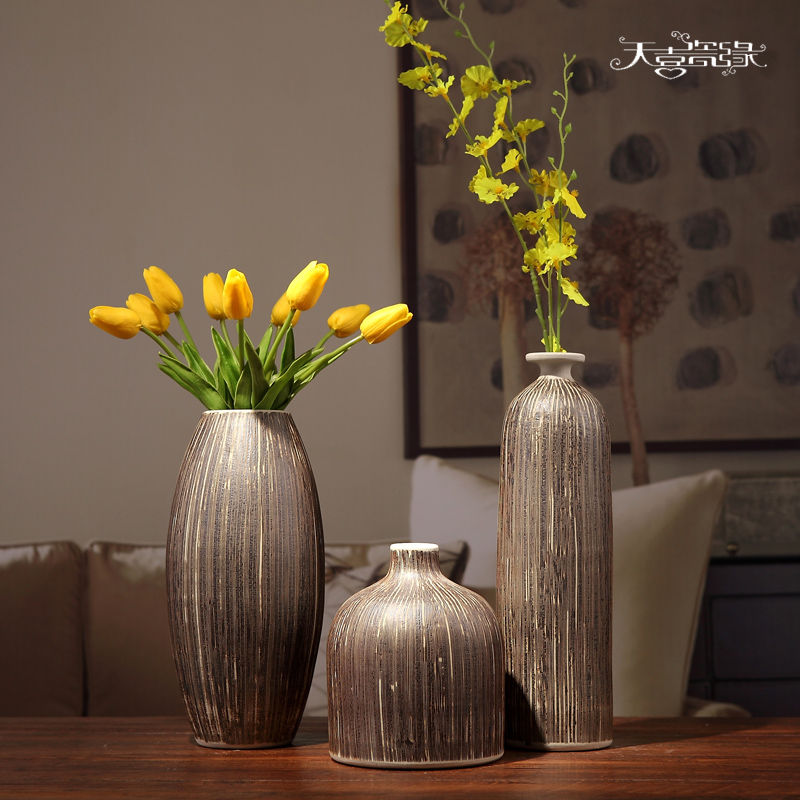 Jingdezhen ceramic vases, dried flowers, flower arrangement restoring ancient ways furnishing articles I sitting room porch TV ark, household soft adornment