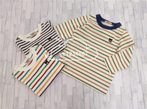 National mikihouse5 folded Japanese striped long sleeve T-shirt 63-5212-674 61-5205-825