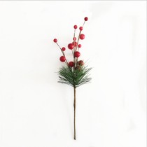 Christmas simulation Berry pine needle Red Berry Flower Branch holiday decorations decoration photo New year flower decoration fruit