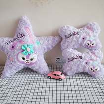 Cartoon Duffy purple rabbit car rose velvet pillow cushion Car headrest neck pillow Car accessories