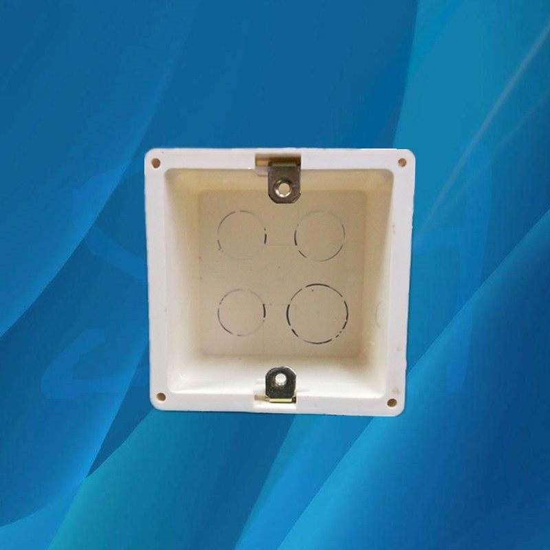 86hs60pvc带孔线盒预埋底盒带固定孔暗盒 带圈带耳朵暗装盒开关盒