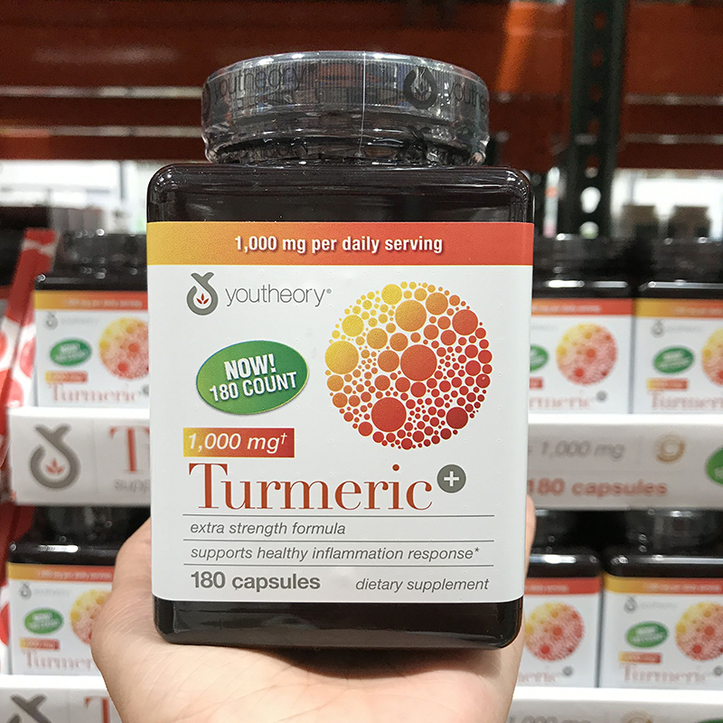 美国代购*youtheory姜黄素胶囊护肝片熬夜修复解酒片180粒