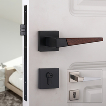 Taiwan Yibaili Chinese door lock indoor bedroom door lock set black wooden door simple door handle lock