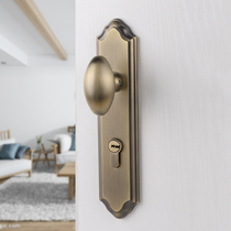 Taiwan Yibaili Modern Chinese green bronze door lock Simple Nordic indoor door lock American door lock Universal type