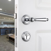 Taiwan Yibili American light luxury door lock Indoor European door lock Bright Chrome bedroom silent door lock Three-piece set