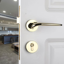 Taiwan Yibili bedroom solid wood door lock Nordic indoor simple Bright Gold mute American split lock