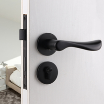 Taiwan Yibaili black door lock American European door lock Simple Nordic indoor solid wood door lock silent door lock