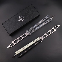 No Xinjiang REP high-end spindle sleeve system CNC G10 handle titanium alloy lining butterfly knife practice thrower unopened blade