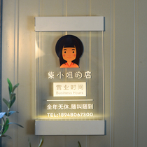 Creative Transparent Acrylic Shining Billboard Light Brand Studio Display Cards Light Box Customize Door Head Sign Door Signs