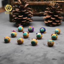 Yibo original zodiac sign doll turquoise south red wax Burmese yellow lapis lazuli purple mica inlaid with spliced multi-jewel