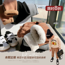  Chen Da Pig L mother male baby plus velvet pants handsome boy casual pants warm winter Western style childrens warm pants