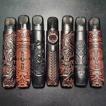 Yue engraved five generations Phantom 5th generation relx leather case protective cover anti-drop retro handmade leather custom hanging neck anti-lost cover