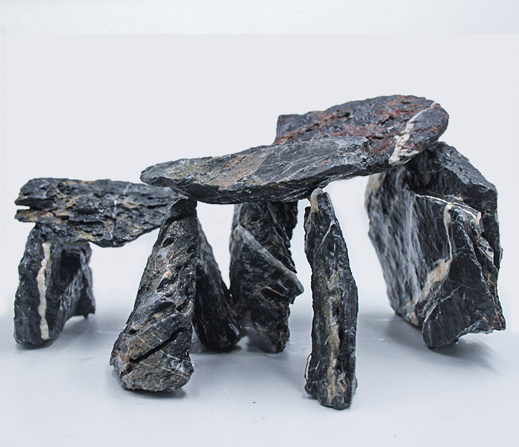 酸洗青龙石片石小块三湖慈鲷造景石天然叠石晒台洞穴鱼缸造景成品