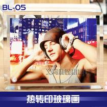 Thermal transfer crystal glass painted crystal pendulum table glass photo frame organic crystal glass BL-05