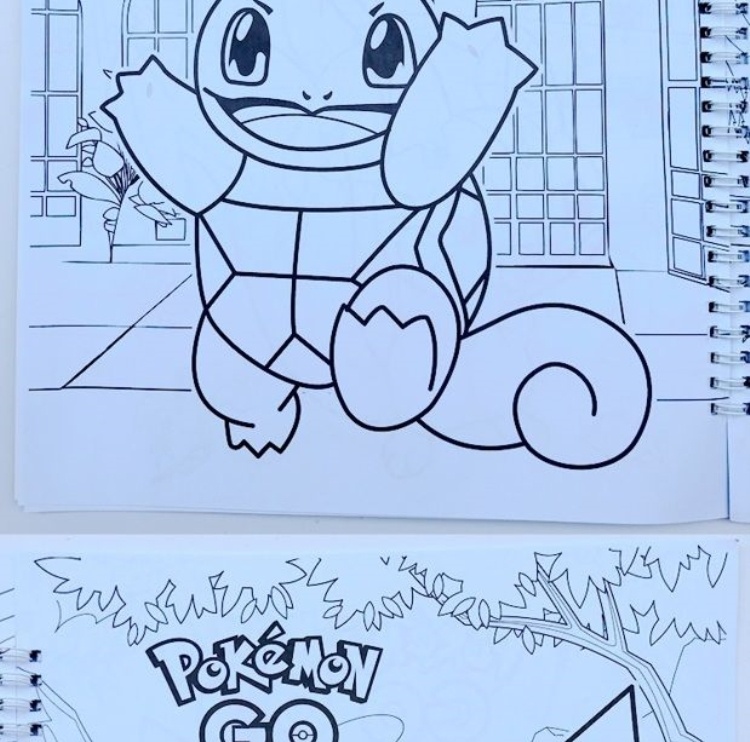 宠物小精灵宝可梦涂色书本皮卡丘填色本自己上色的涂鸦本绘画画本