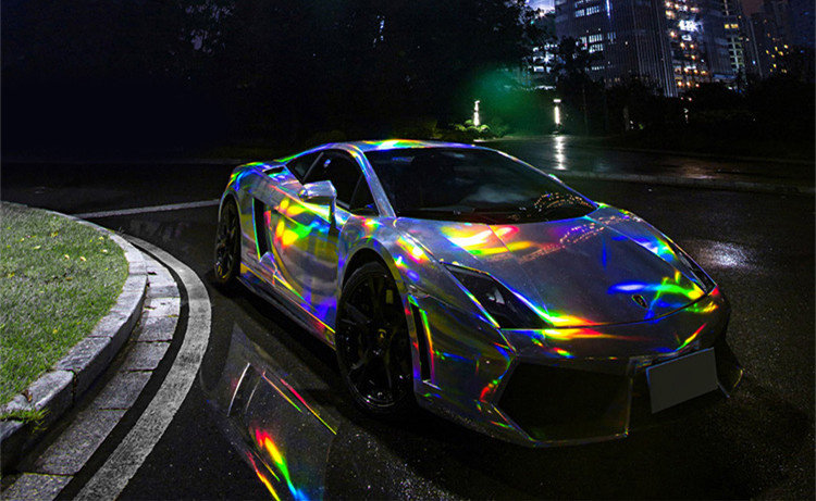 汽车整车七彩镭射电镀膜幻彩变色膜全车身贴膜改装膜镭射改色膜