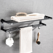 Toilet towel rack perforated bathroom Toilet Shelf Wall-mounted Clothes containing full copper black folded bath towels