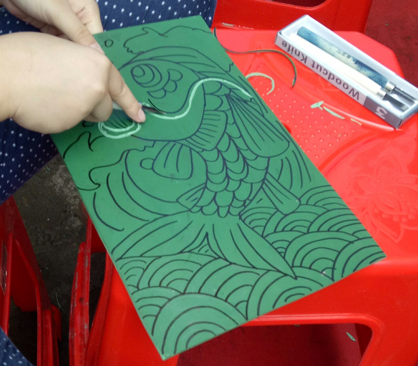 画工具套装 木刻板版 画胶板马利油墨木刻刀马莲滚轮