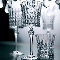 French imported CDA crystal glass retro carved home high foot wine wine champagne Whisky Cup