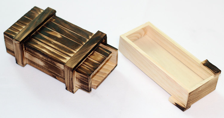 神密的机关木盒子鲁班锁孔明锁木制智力解锁收纳盒神秘礼物盒