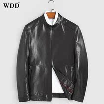 2021 New Henning Genuine Leather Leather Clothing Male short Neckline Youth Leisure Locomotive Goat Leather Jacket Thin jacket