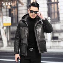 New genuine leather down jacket for men short-to-cap workout youth casual sheep leather jacket Henning leather coat jacket