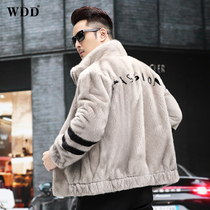 Mens Mink Fur Coat Silver Orchid American Zijin Grade Mink Whole Mink Short Fur Integrated Lapel Trendy Winter Coat