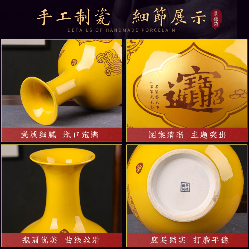 Jingdezhen ceramic maxim vase furnishing articles of Chinese style porch sitting room TV ark, flower decorations arts and crafts