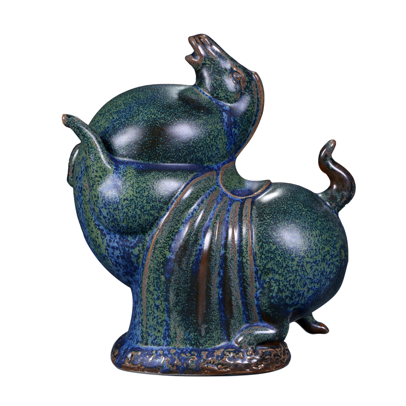 Jingdezhen imitation bronze ceramic horse step swallow archaize of new Chinese style classical household adornment handicraft furnishing articles sitting room