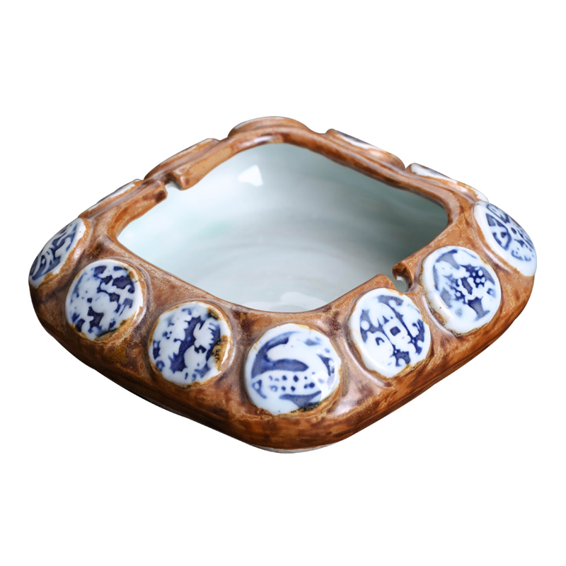Jingdezhen creative move large ceramic ashtray fashion wind home office Chinese style restoring ancient ways is the ashtray