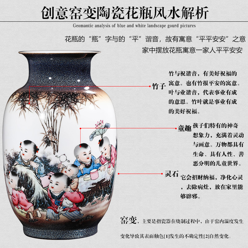 Jingdezhen ceramics craft up with tong qu, vases, flower arrangement sitting room of the new Chinese style household adornment furnishing articles present