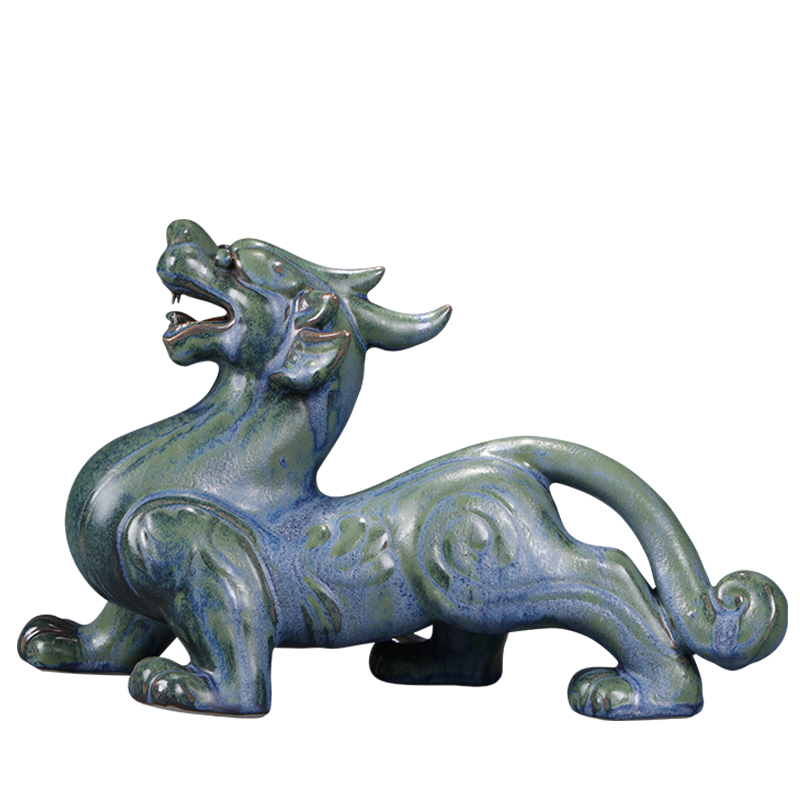 Jingdezhen ceramics imitation bronze, the mythical wild animal office furnishing articles lucky new Chinese style and the sitting room porch feng shui decorations