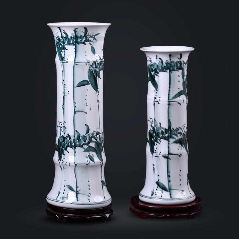 Jingdezhen ceramics lucky bamboo vase furnishing articles sitting room flower arranging hydroponic flower implement landing large TV ark, adornment