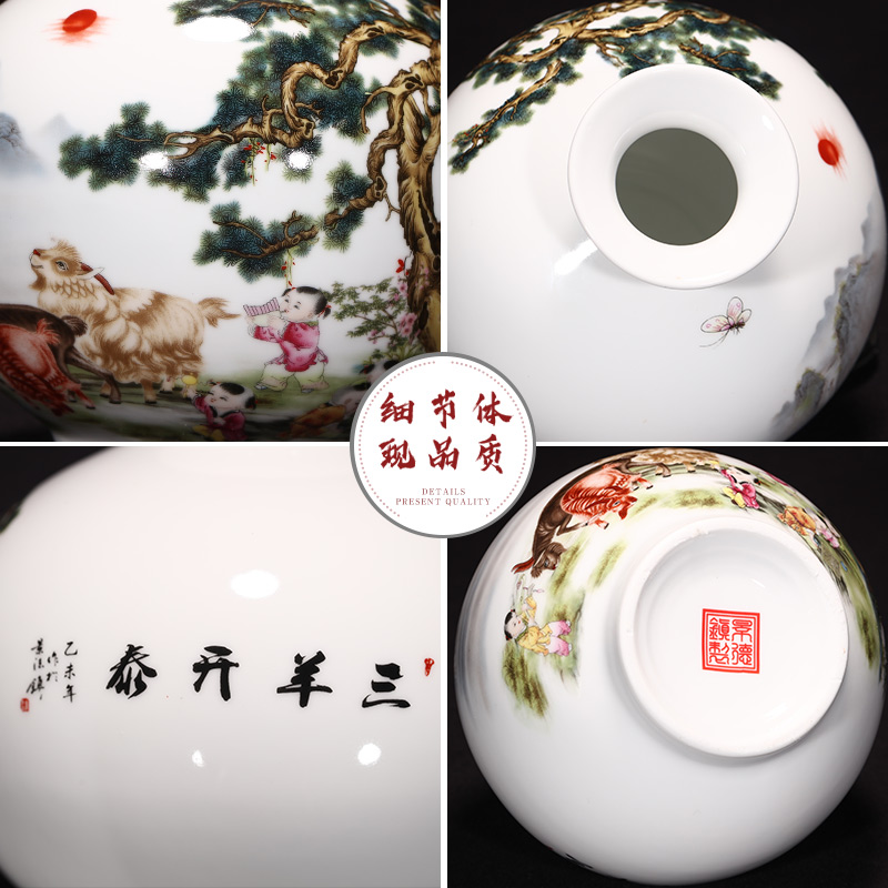 Jingdezhen ceramics vase furnishing articles sitting room flower arranging rich ancient frame of Chinese style household TV ark, decorative arts and crafts